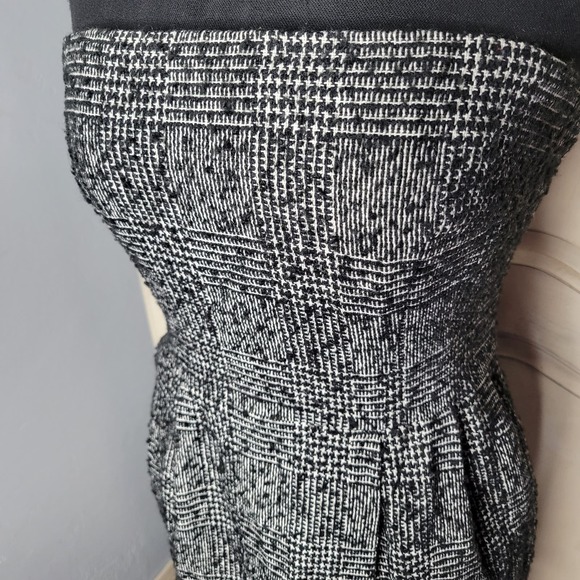 EXPRESS Design Studio Tweed Flen Plaid Strapless Sheath Dress Pockets✨️2 - Picture 11 of 12